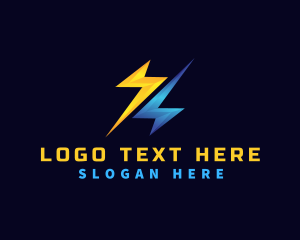 Battery - Lightning Bolt Electricity logo design