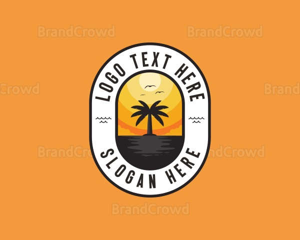 Tropical Beach Island Logo