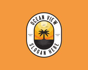 Tropical Beach Island logo design