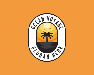 Tropical Beach Island logo design