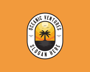 Tropical Beach Island logo design