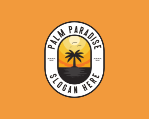 Tropical Beach Island logo design