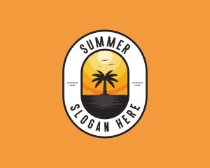 Tropical Beach Island logo design