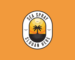 Tropical Beach Island logo design