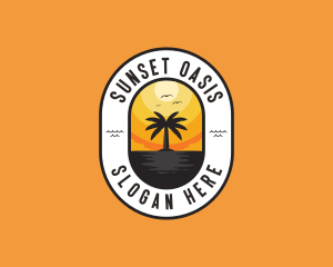 Tropical Beach Island logo design