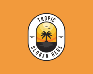 Tropical Beach Island logo design