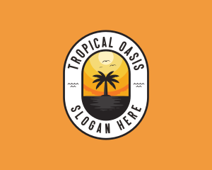 Tropical Beach Island logo design