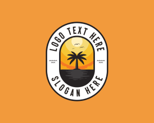 Tropical Beach Island Logo