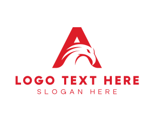Peregrine - Eagle Bird Animal Letter A logo design