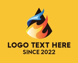 Flame - Triangle Fire Water logo design