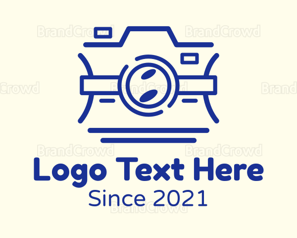 Minimalist Blue Camera Logo