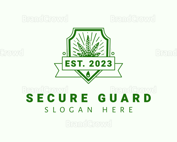 Marijuana Plant Shield Logo