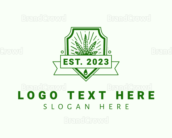 Marijuana Plant Shield Logo