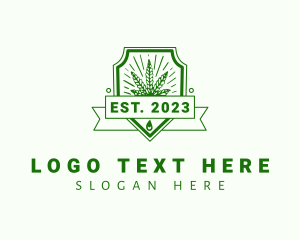 Weed - Marijuana Plant Shield logo design