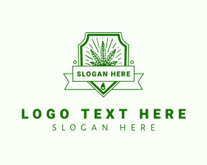 Marijuana Plant Shield Logo