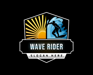 Shield Surfer Sun logo design