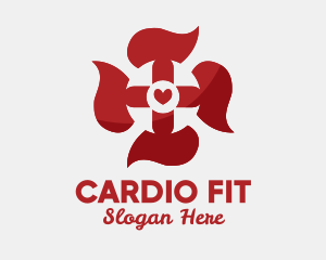Cardio - Medical Heart Cardio Cross logo design