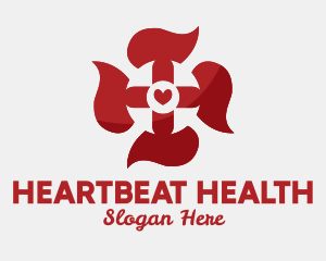 Cardiovascular - Medical Heart Cardio Cross logo design