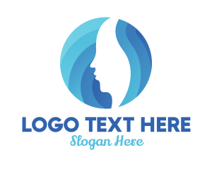 Negative Space - Blue Skin & Hair Spa logo design