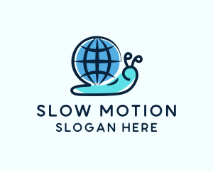 Slug - Snail Globe Shell logo design