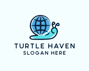 Snail Globe Shell logo design