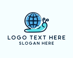Slug - Snail Globe Shell logo design