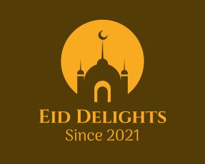 Eid - Minimalist Mosque Silhouette logo design