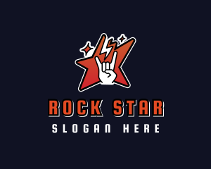 Rock - Rock Band Lightning logo design