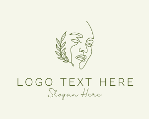 Leaf - Natural Woman Face logo design