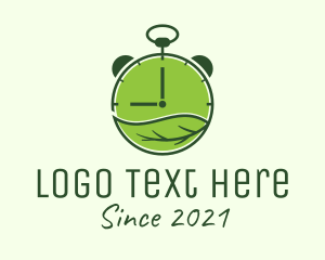 Green - Alarm Clock Environmental logo design