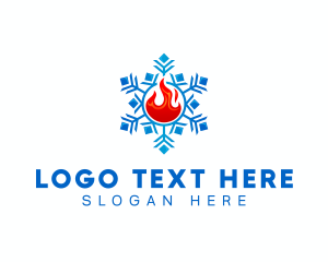 Industrial - Hvac Snowflake Fire logo design