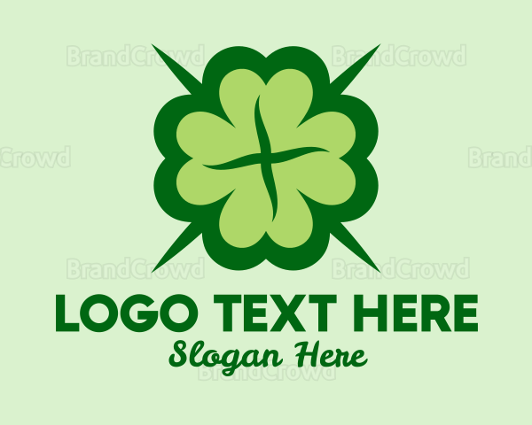 Green Lucky Clover Logo