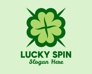 Green Lucky Clover  logo design