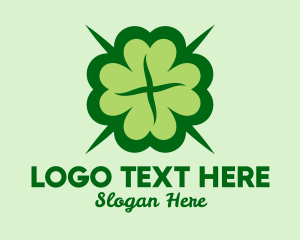 Irish - Green Lucky Clover logo design