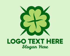 Green Lucky Clover  Logo