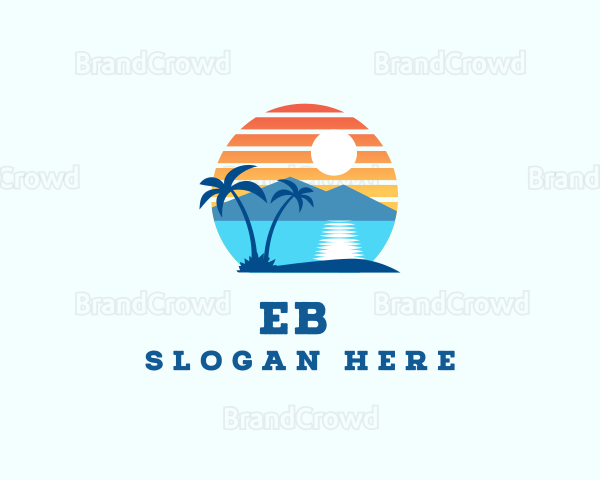 Summer Sunset Vacation Logo