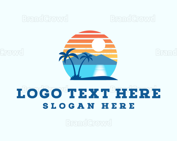 Summer Sunset Vacation Logo