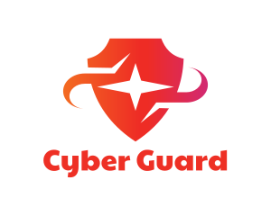 Malware - Red Star Shield logo design