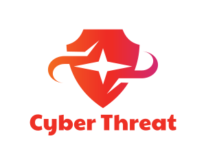 Malware - Red Star Shield logo design
