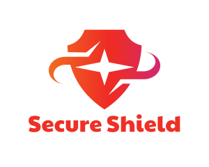 Antivirus - Red Star Shield logo design