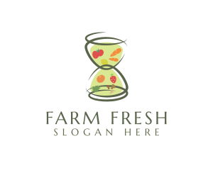 Fresh Hourglass Grocery logo design