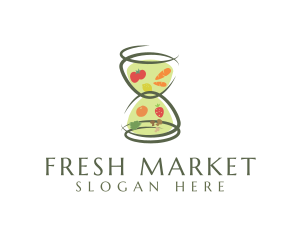 Fresh Hourglass Grocery logo design