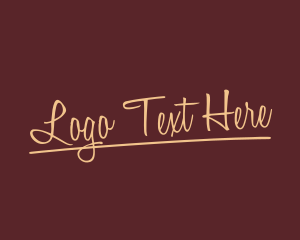 Artisanal - Tilted Script Underline logo design