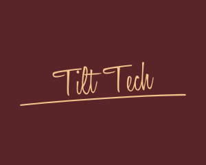 Tilted Script Underline logo design