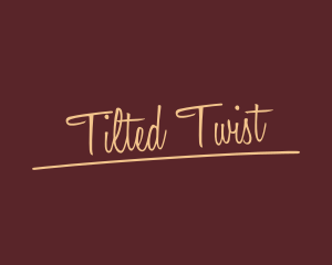 Tilted Script Underline logo design