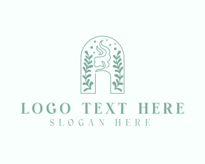 Leaves - Candle Boutique Letter A logo design