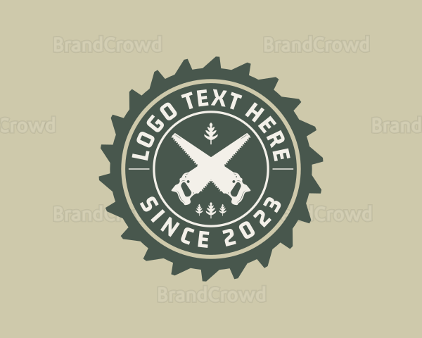 Rustic Lumberjack Saw Logo