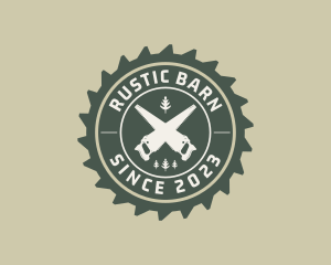 Rustic Lumberjack Saw logo design