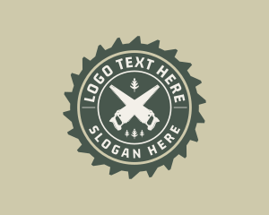 Rustic Lumberjack Saw Logo