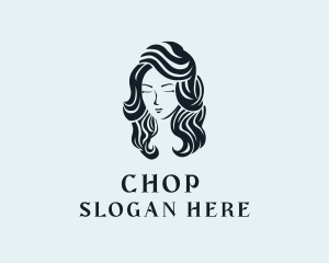 Wavy Hair Salon Lady  Logo